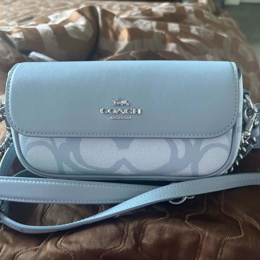 Coach Ice Blue Signature Handbag